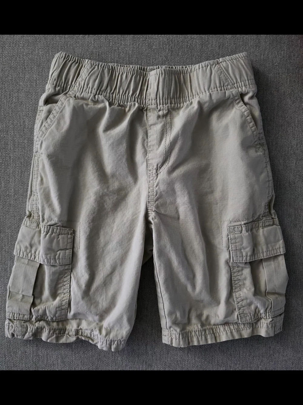 The Children's Place Boys Outfit 7/8 White Button Down Shirt & Khaki Cargo Short
